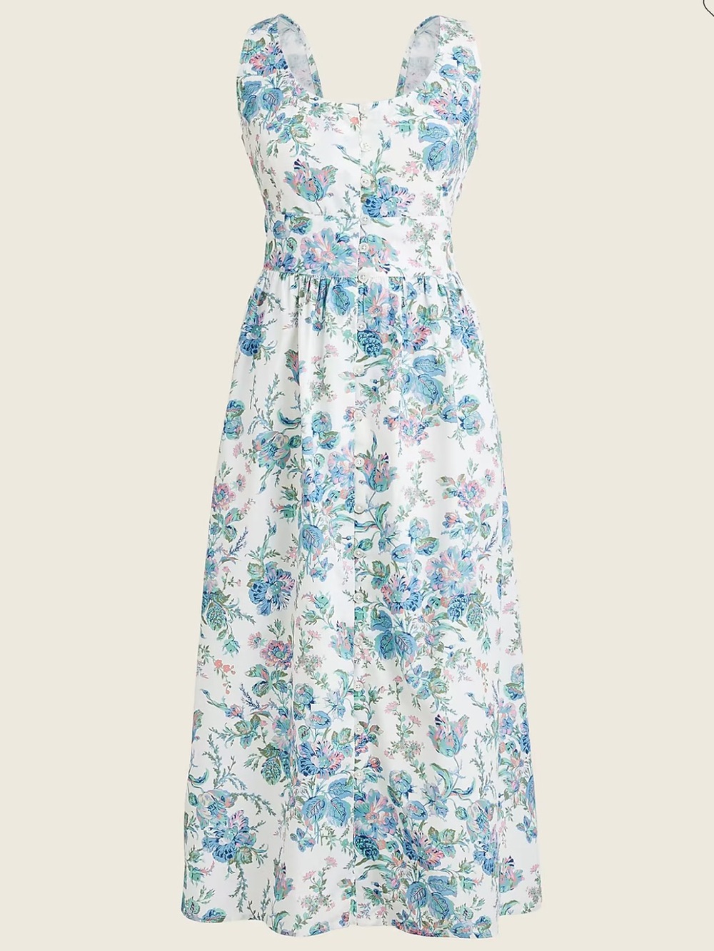 J Crew Button-front Cotton Poplin Dress in English Garden Size 00